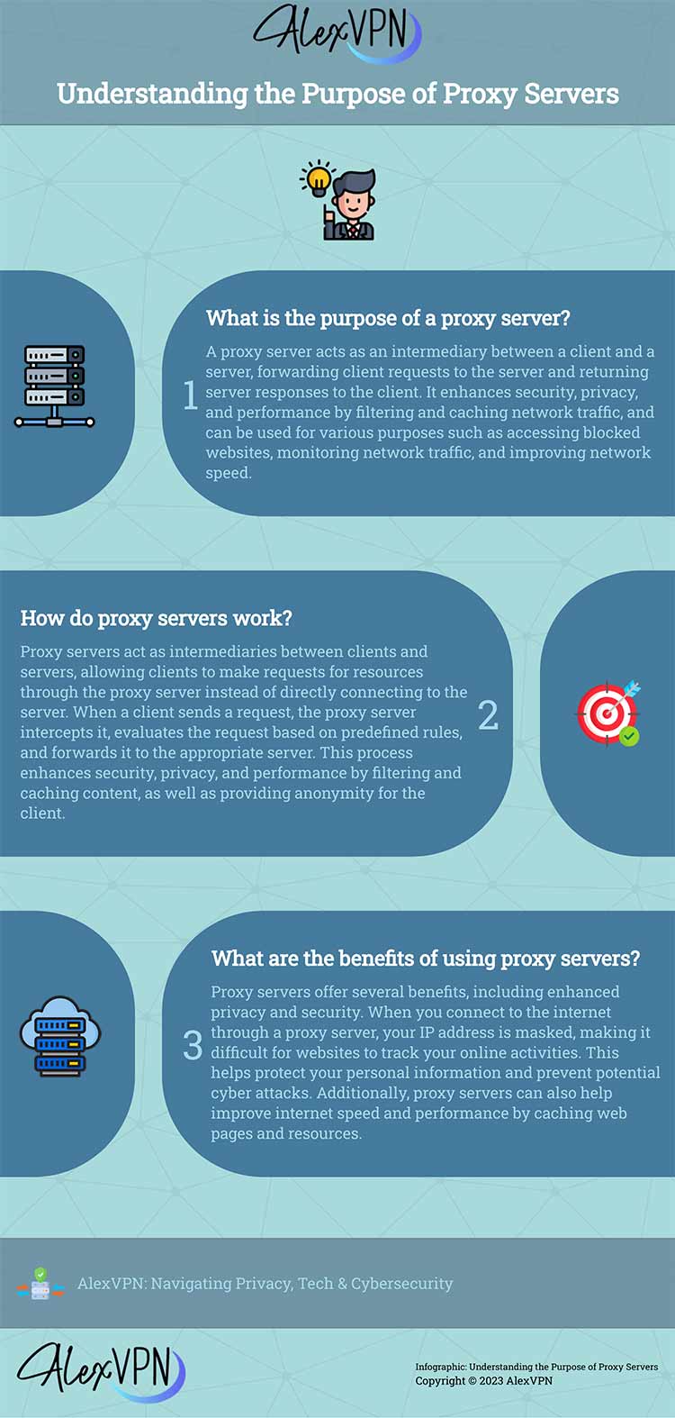 Infographic explaining the purpose of proxy servers